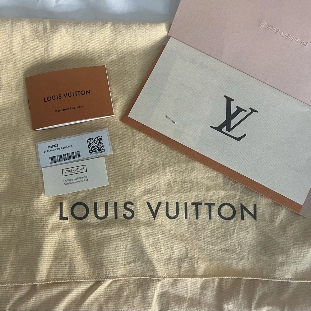 Louis Vuitton Empreinte leather black St. Germain MM shoulder crossbody dust bag - Picture 5 of 17